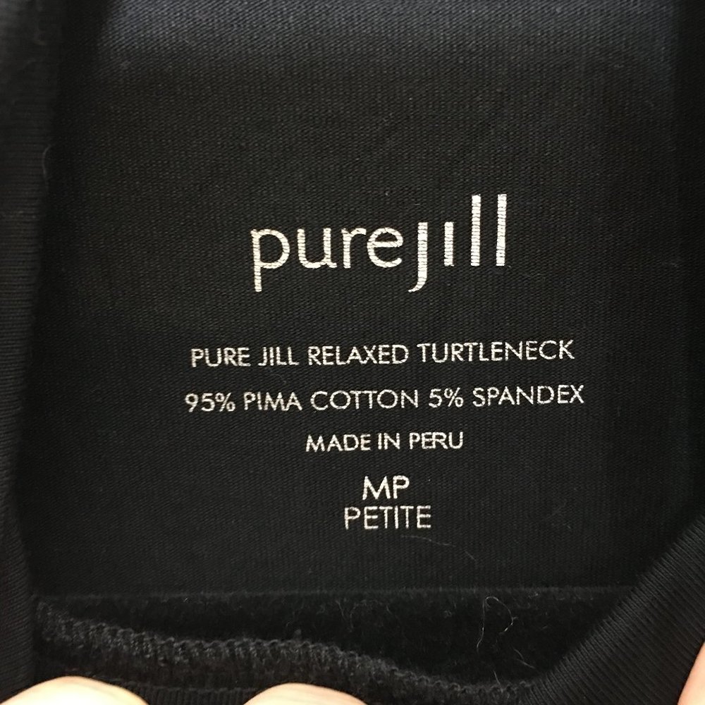 J. Jill pure jill pima cotton relaxed turtleneck black long sleeve size MP AG19 - Picture 3 of 5